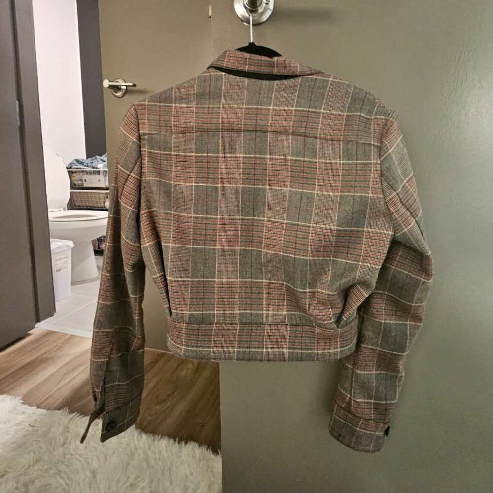 J.ING Lara Grey Plaid Jacket - XS / Grey - Matching set option - Picture 3 of 5
